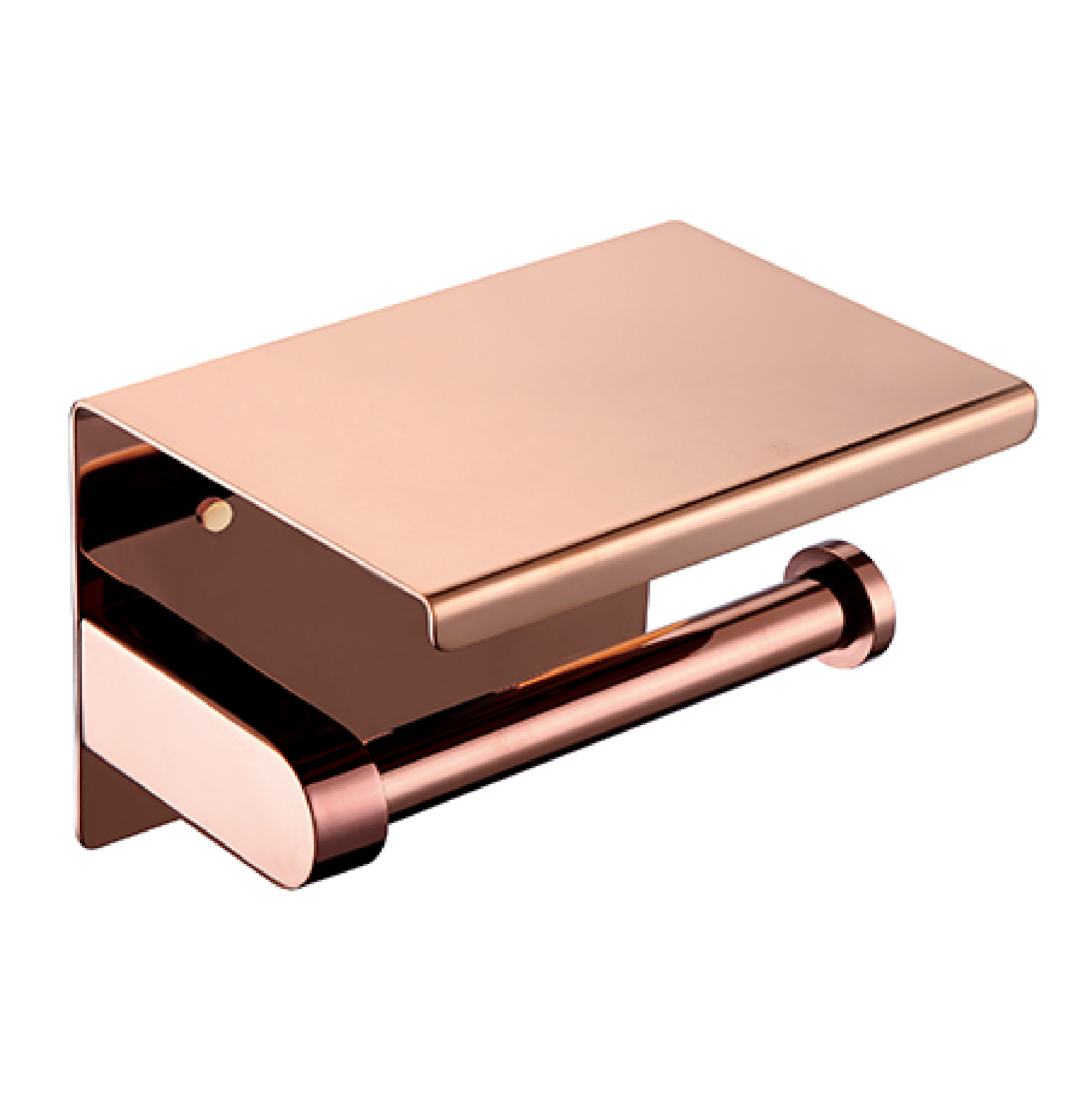 BLACK LABEL Toilet Paper Holder With TOP Shelf ROSE GOLD